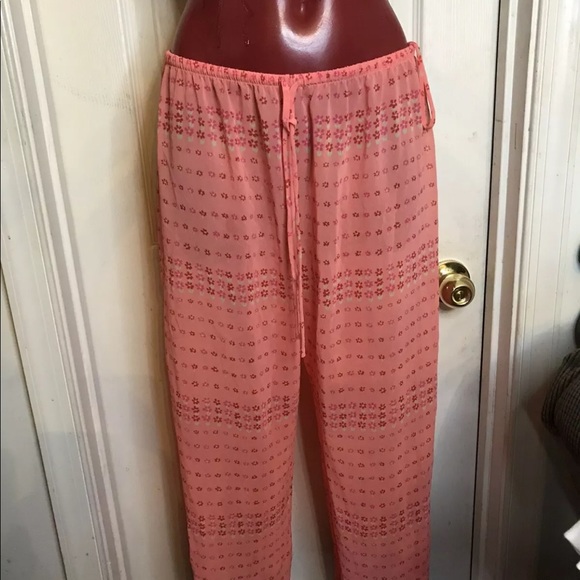 JOSIE NATORI Intimates 2 pc. Pajamas Cami Cropped Pants Sheer Floral- SMALL S - Picture 4 of 12